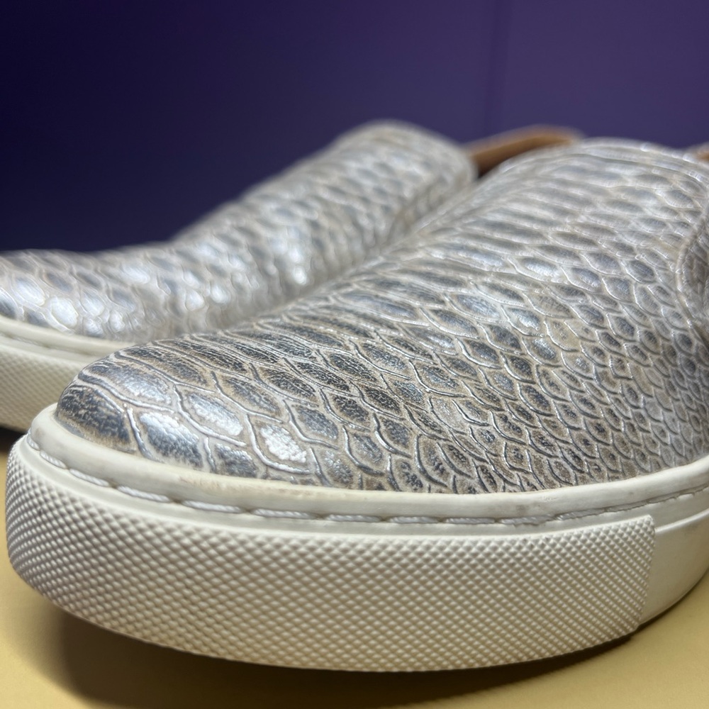 Indigo Metallic Snakeskin Slip-On Shoes